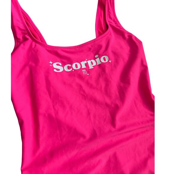 Aerie Astrology Scorpio Babewatch Cheekiest Pink One Piece Swimsuit Size Small - Picture 4 of 7